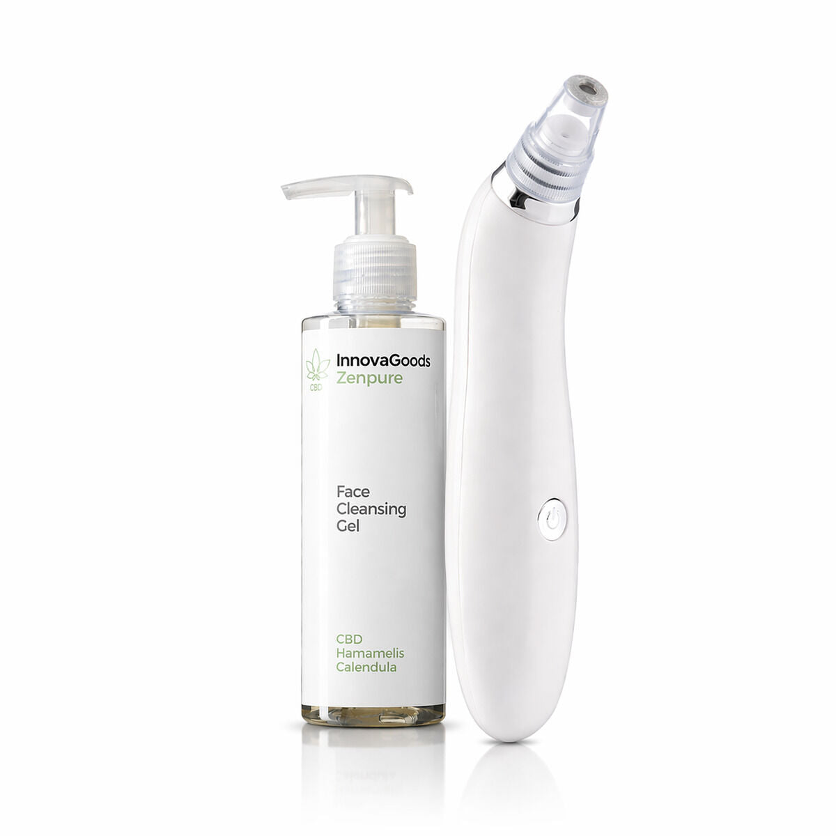 Electric Facial Blackhead Cleaner Pack and Zenpure CBD Facial Cleansing Gel 200 ml InnovaGoods
