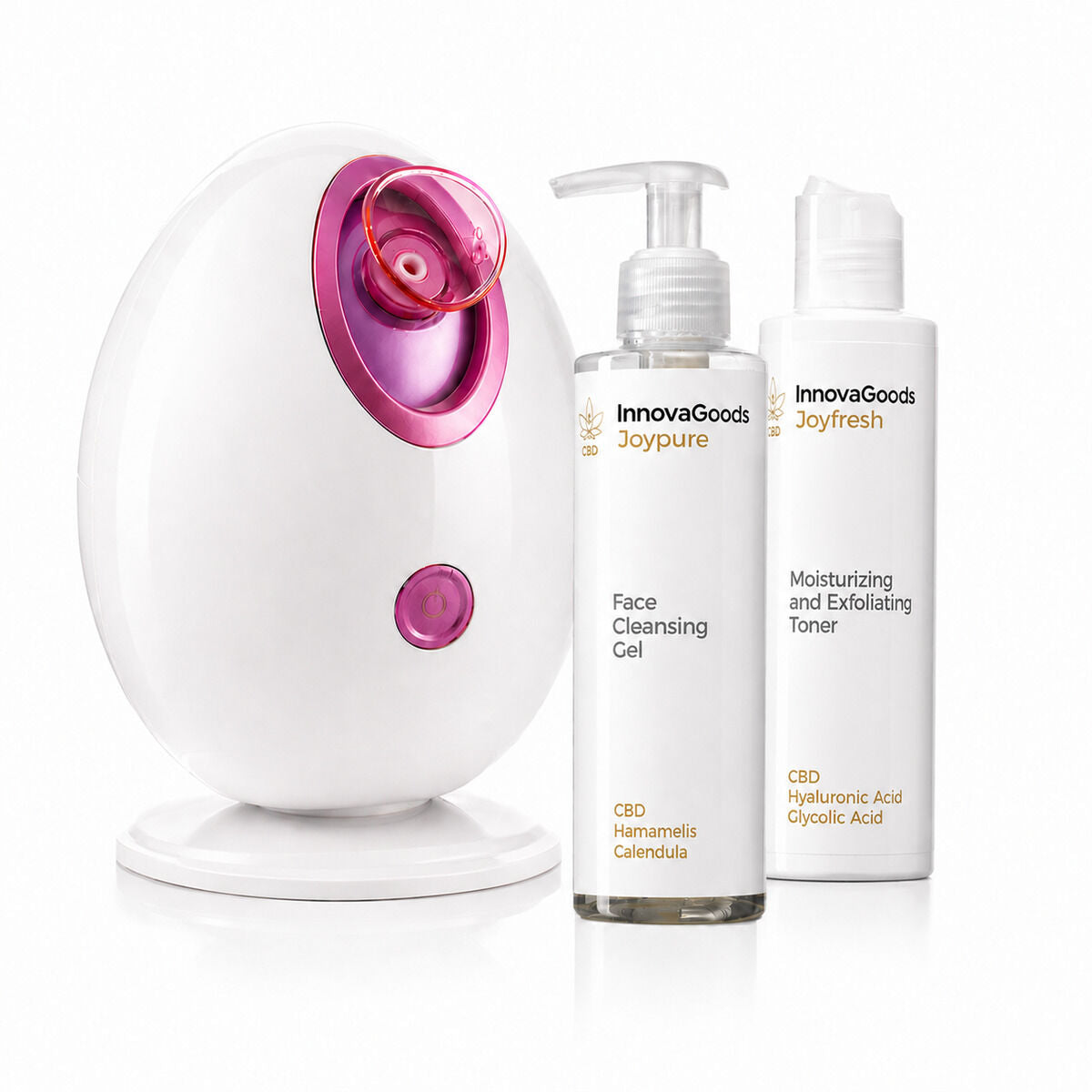 Electric Facial Sauna Pack, Rice Joypure Facial Cleansing Gel 200 ml & Rice Joyfresh Facial Toner 150 ml InnovaGoods