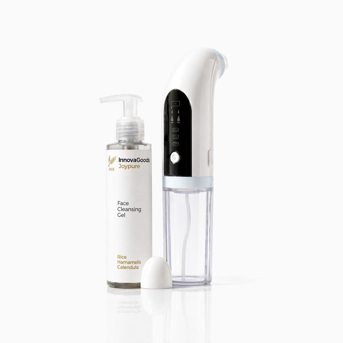 Pack Rechargeable Facial Impurity Hydrocleaner and Rice Facial Cleansing Gel Joypure 200 ml InnovaGoods